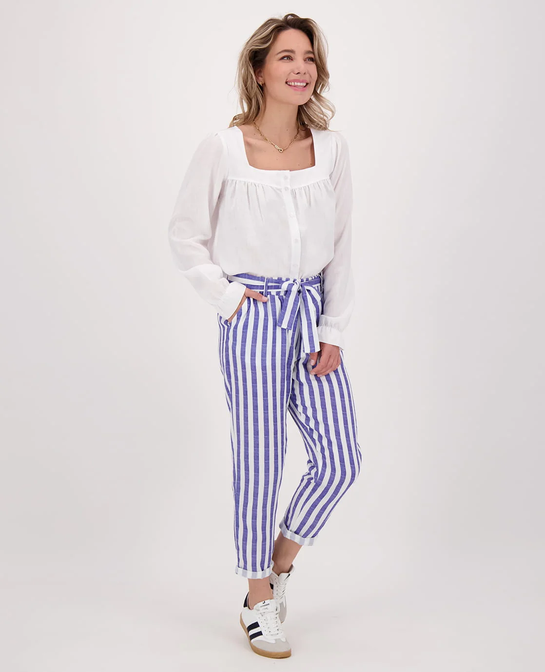 Pant Fancy Élégant 7/8 | Wit/Deep Marine - Image 10