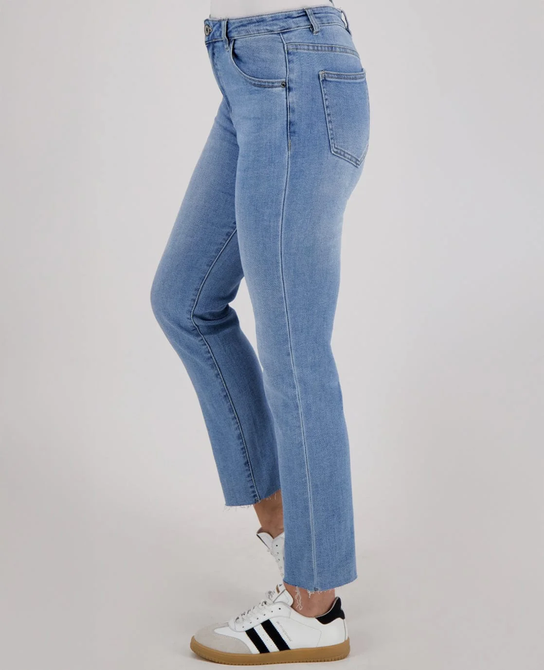 Pant Flare 7/8 Stretch Denim | Medium Denim Blue - Image 4