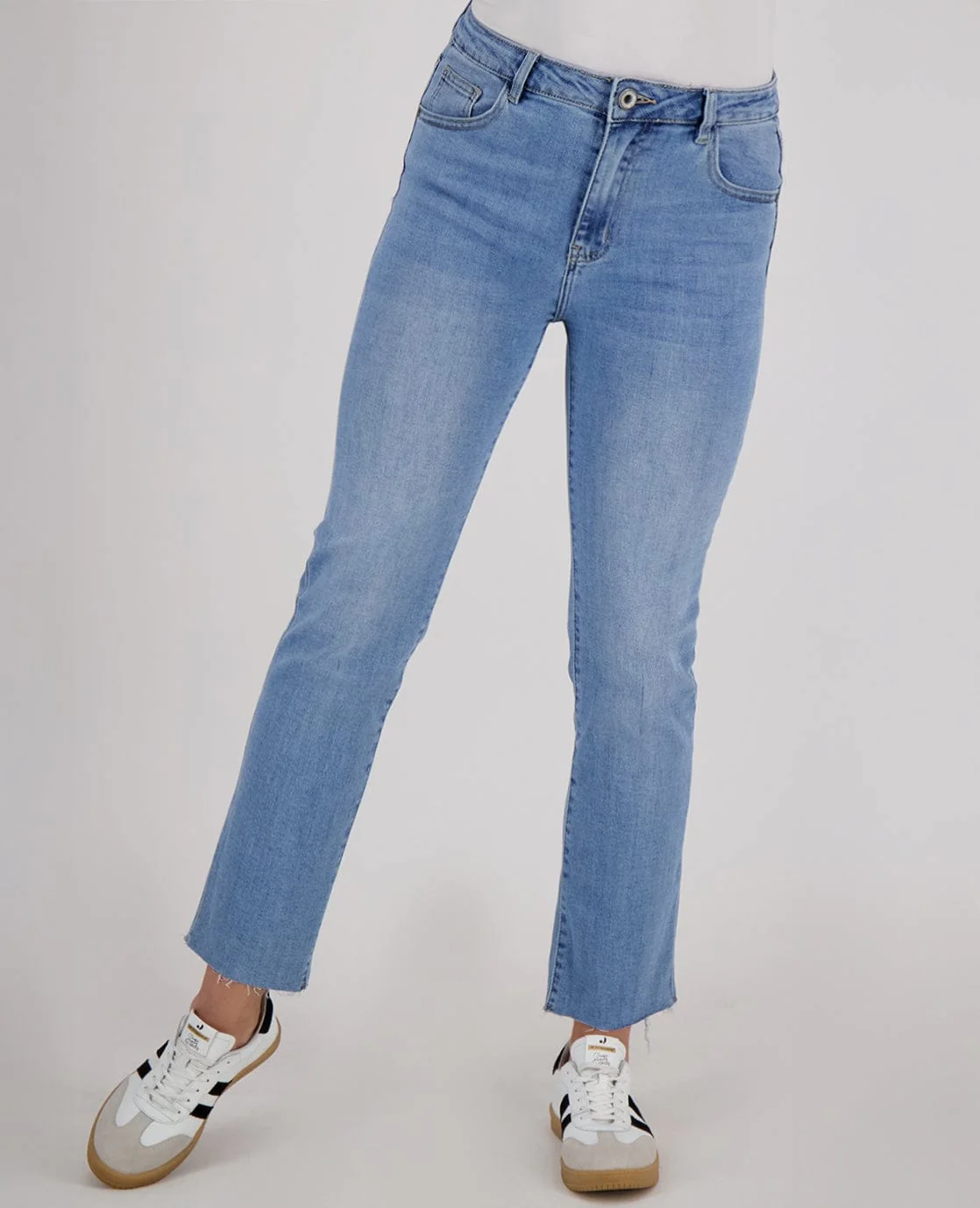 Pant Flare 7/8 Stretch Denim | Medium Denim Blue - Image 8