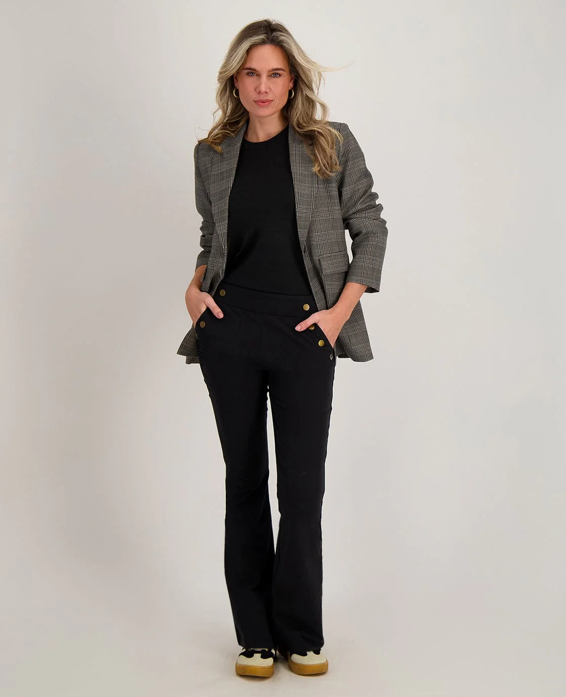 Pant Flare Marise Buttons Travel | Zwart - Image 6