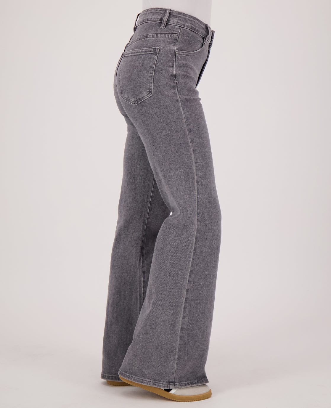 Pant Flare Stretch Denim | Grey - Image 3