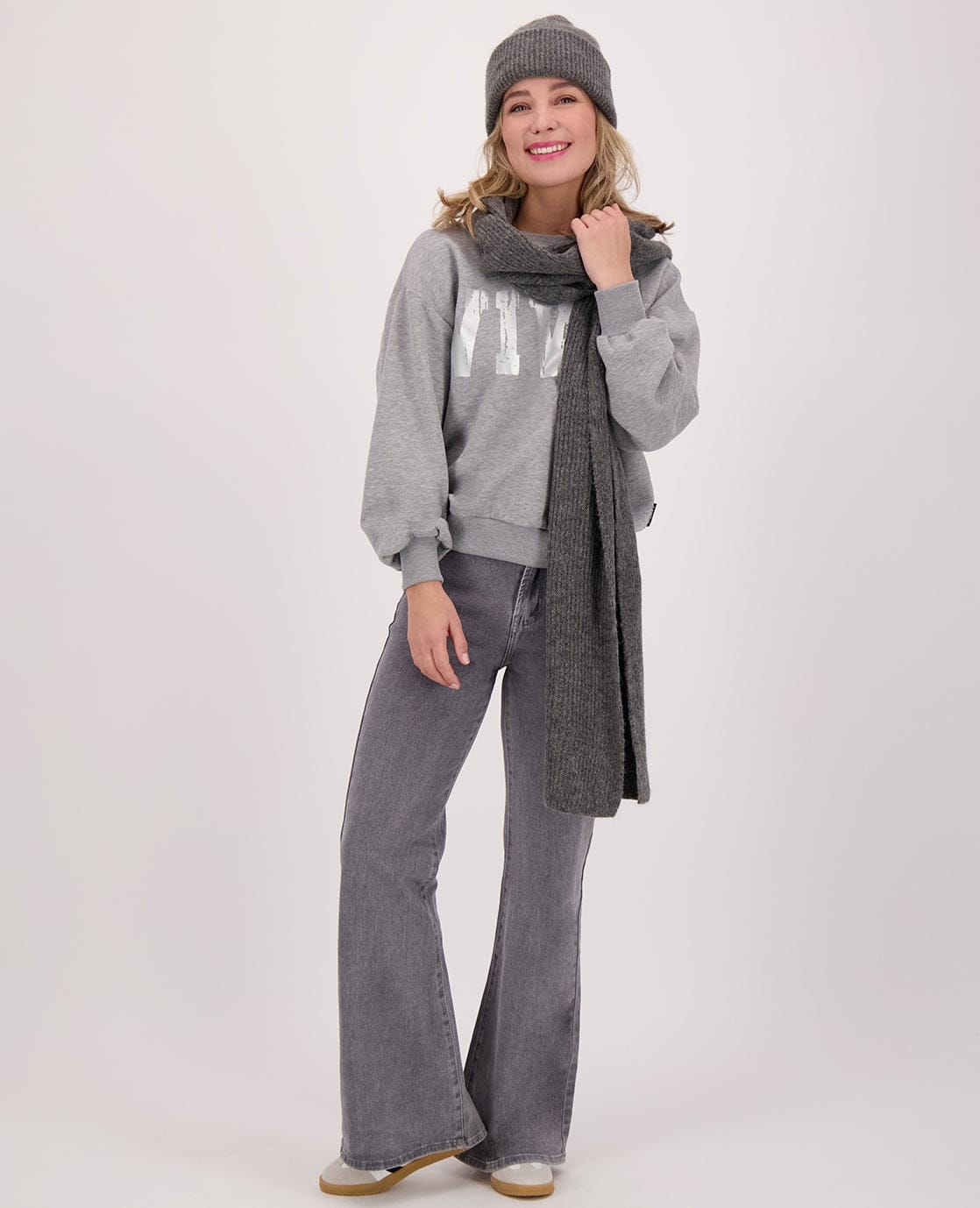 Pant Flare Stretch Denim | Grey - Image 7