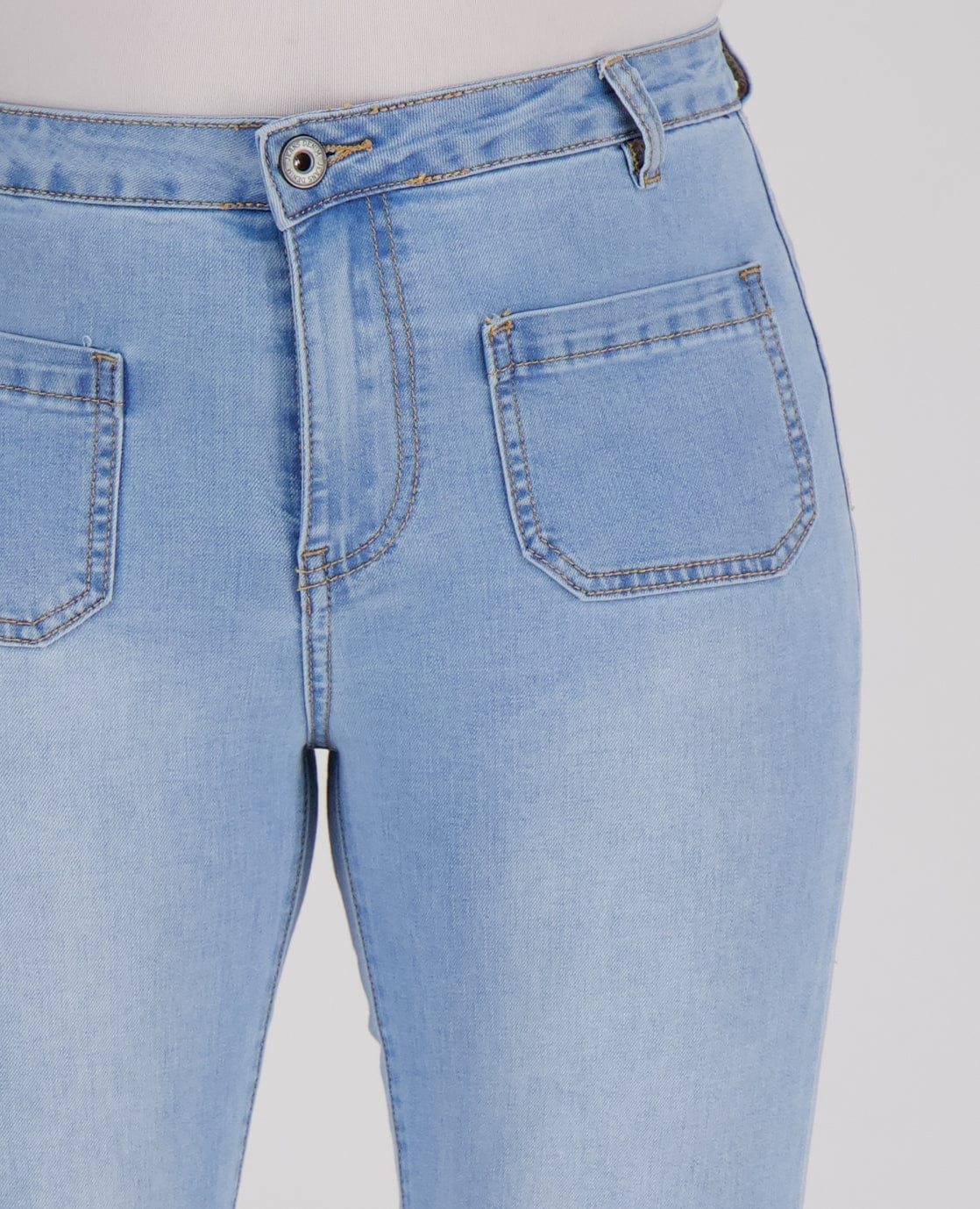 Pant Flare Stretch Denim | Light Blue Denim - Image 3