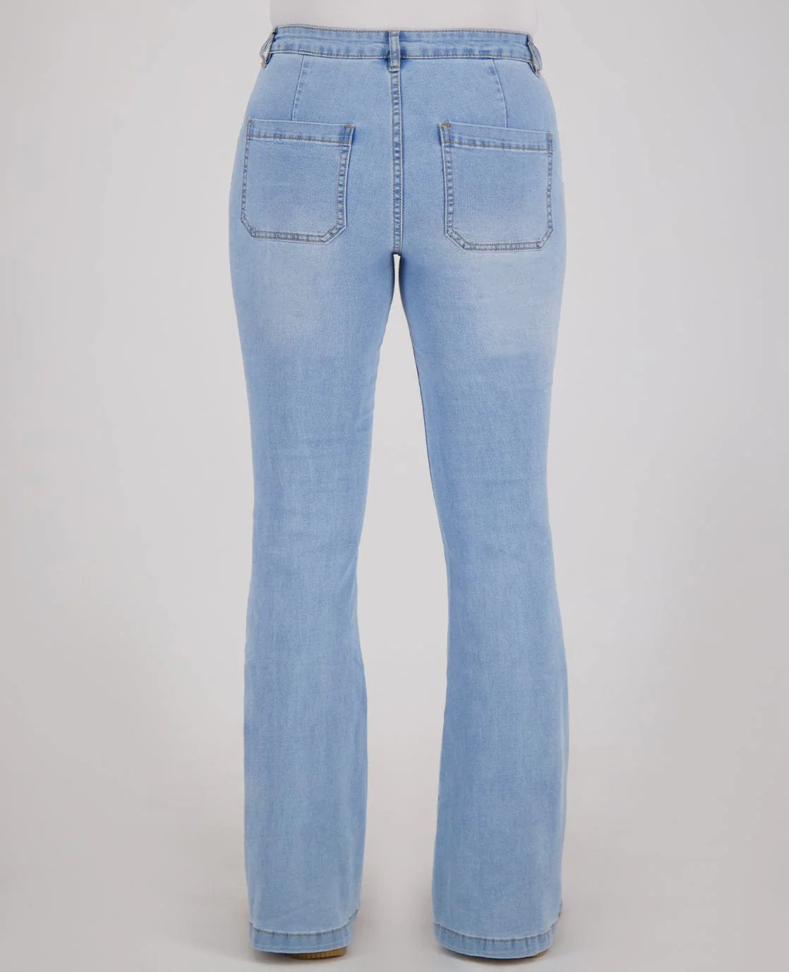 Pant Flare Stretch Denim | Light Blue Denim - Image 5