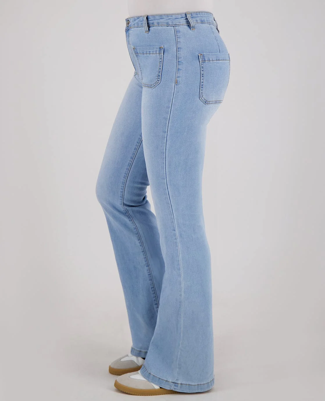 Pant Flare Stretch Denim | Light Blue Denim - Image 7