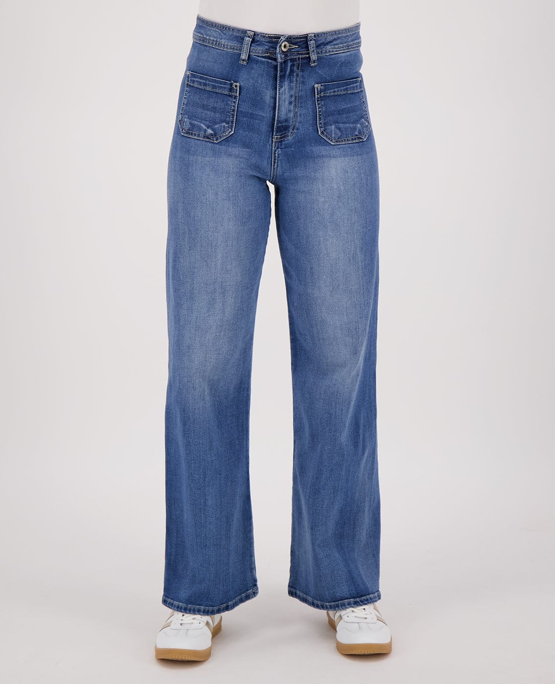 Pant Flare Superstretch Denim | Denim Blue - Image 2