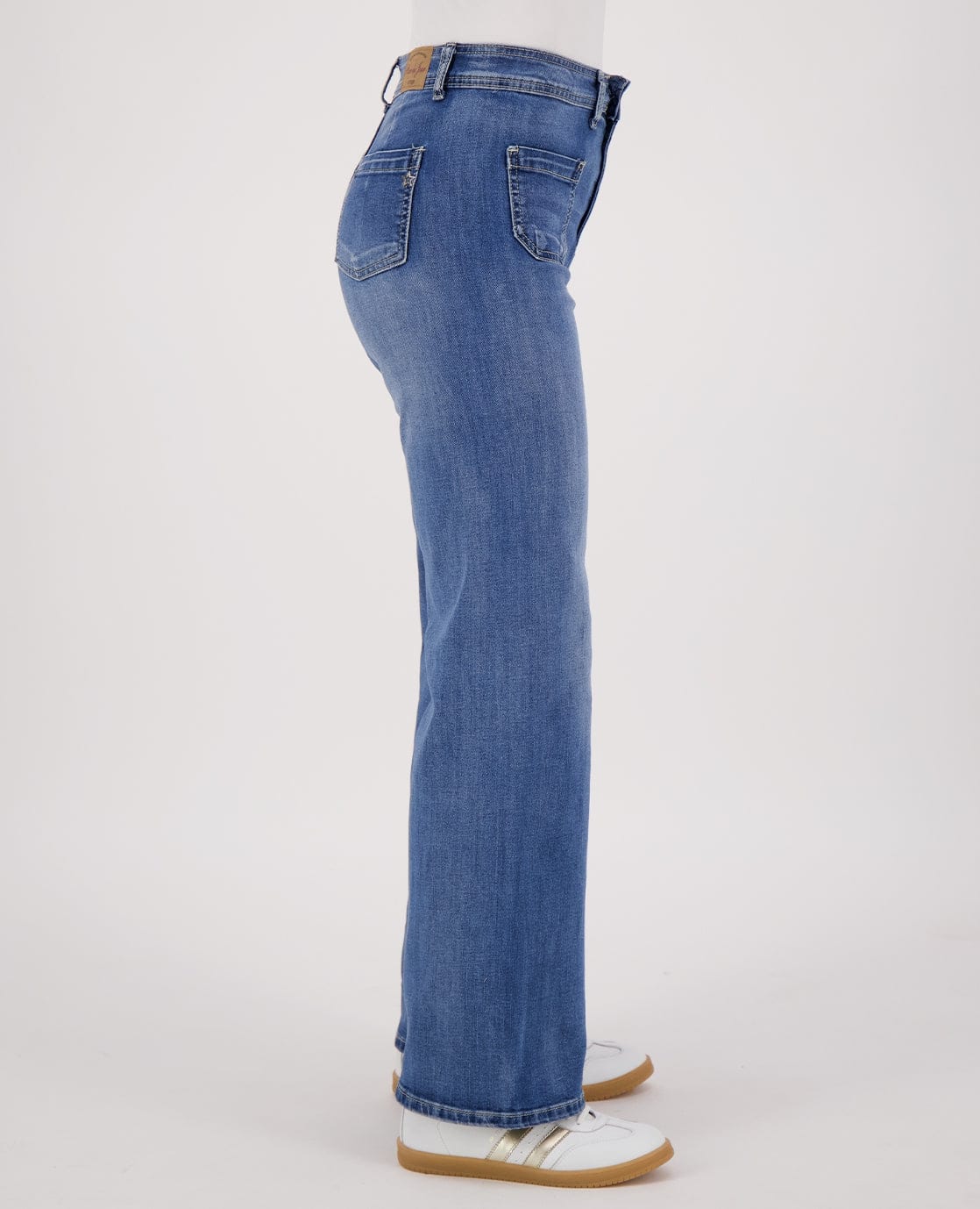Pant Flare Superstretch Denim | Denim Blue - Image 3