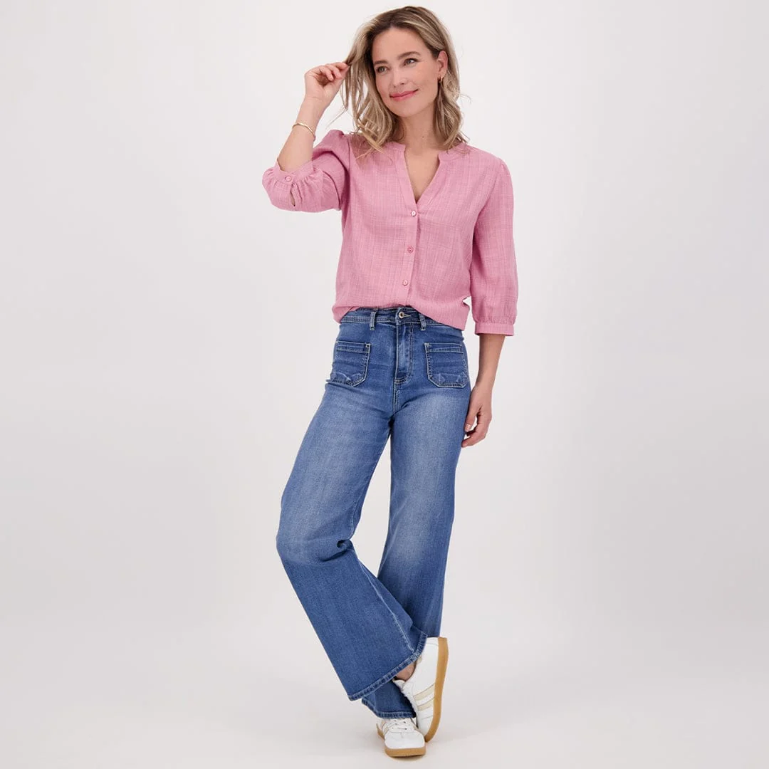 Pant Flare Superstretch Denim | Denim Blue - Image 7