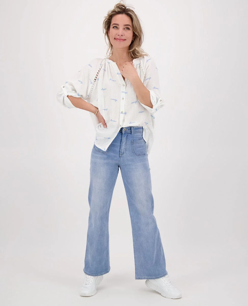 Pant Flare Superstretch Denim | Light Denim - Image 5