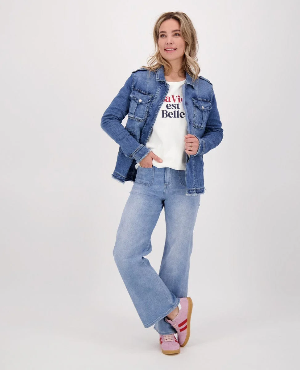 Pant Flare Superstretch Denim | Light Denim - Image 6