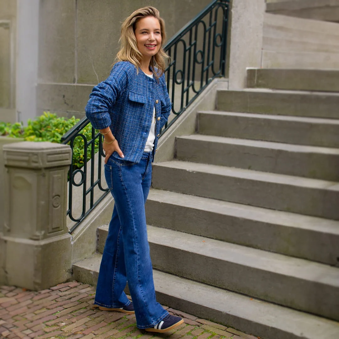 Pant Flare Superstretch Denim | Medium Blue