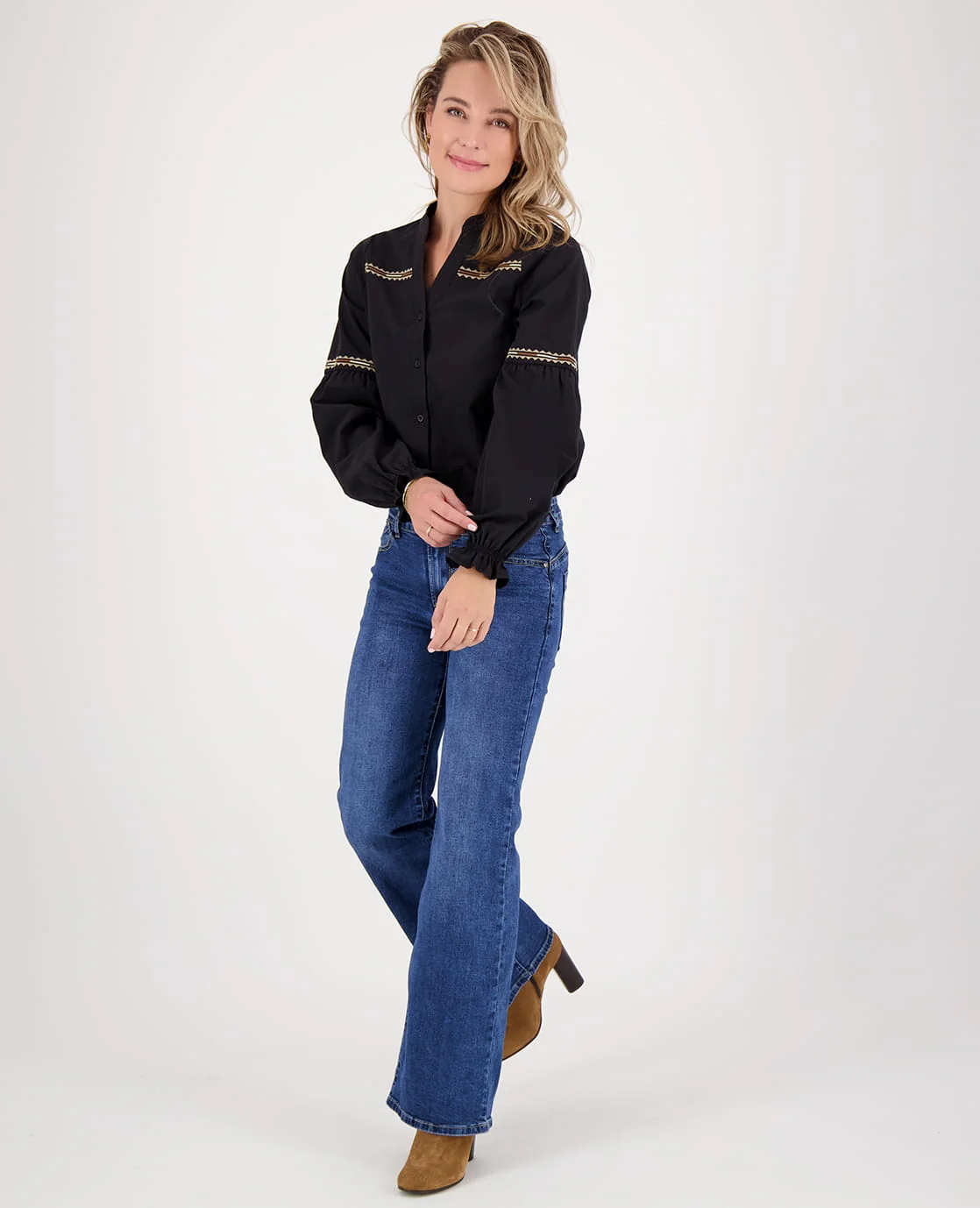 Pant Flare Superstretch Denim | Medium Blue - Image 8