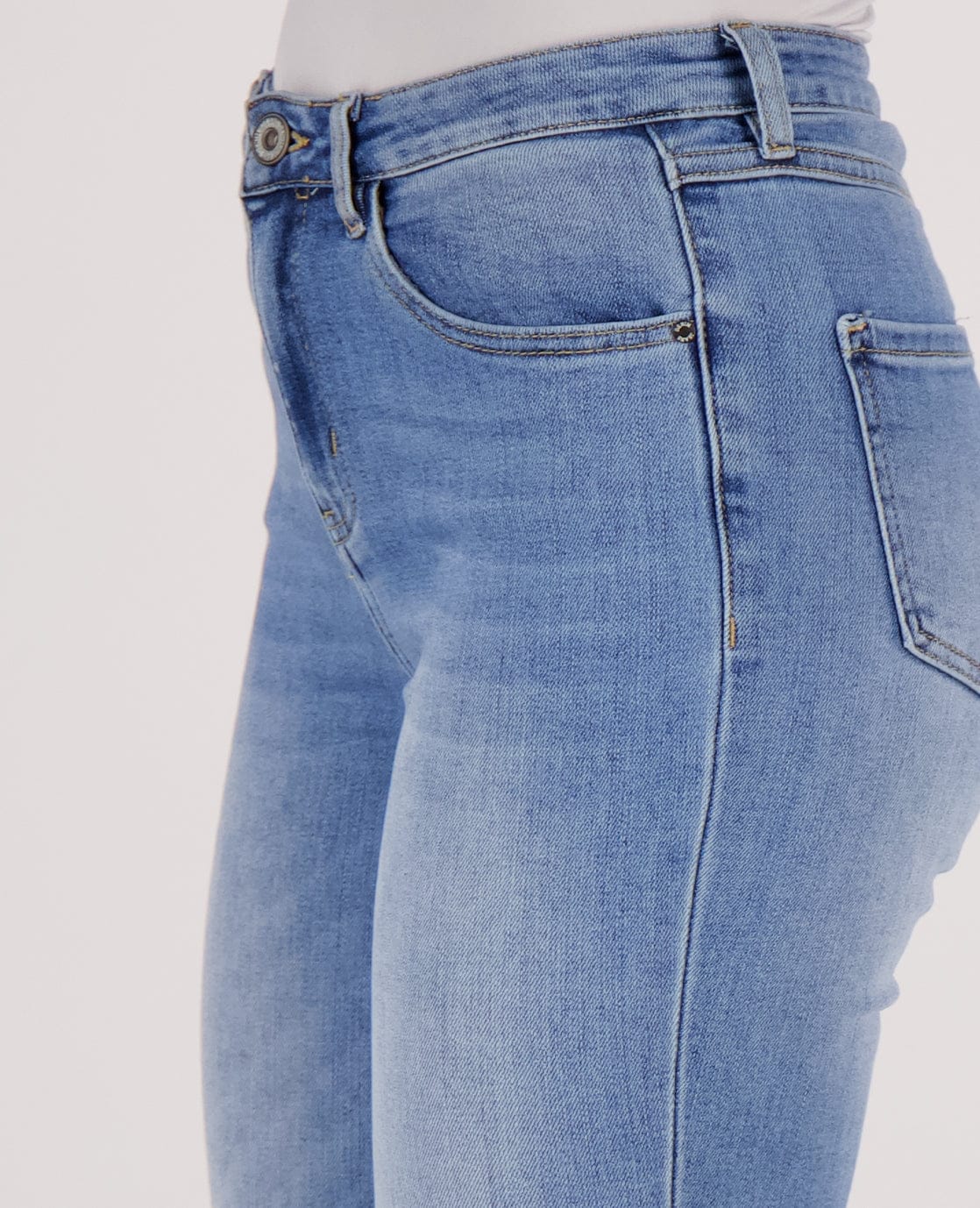 Pant Flare Superstretch Denim | Medium Blue Denim - Image 3