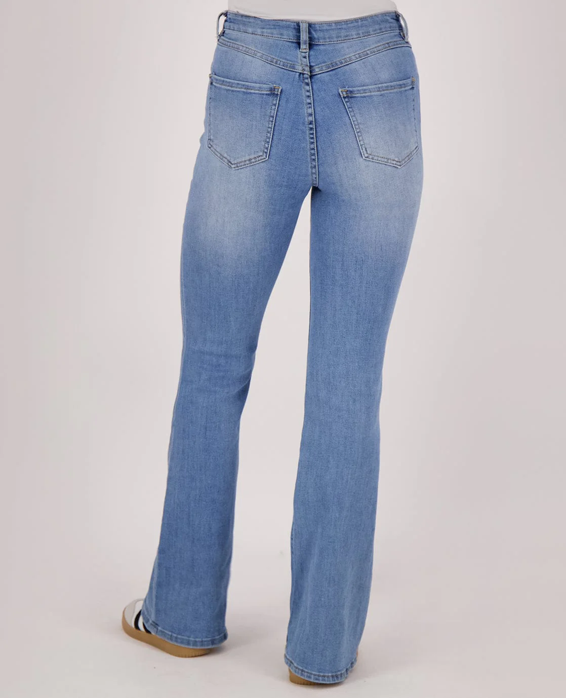 Pant Flare Superstretch Denim | Medium Blue Denim - Image 4
