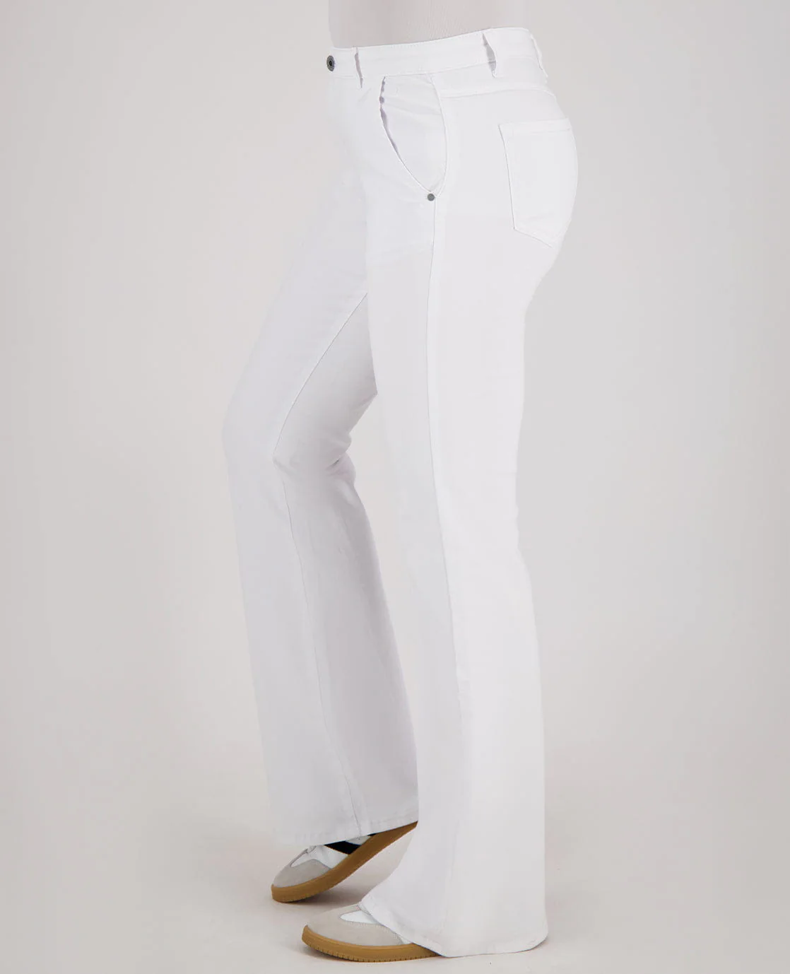 Pant Flare Superstretch Denim | Wit - Image 7