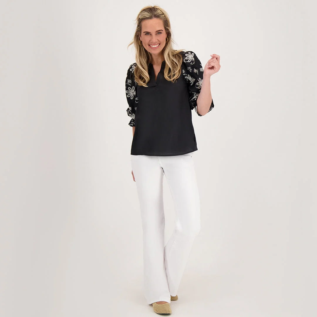 Pant Flare Superstretch Denim | Wit - Image 9