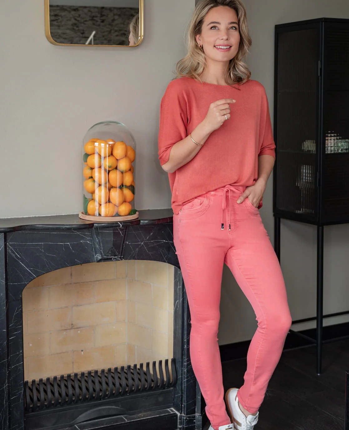 Pant Jogg Denim | Bright Coral - Image 2