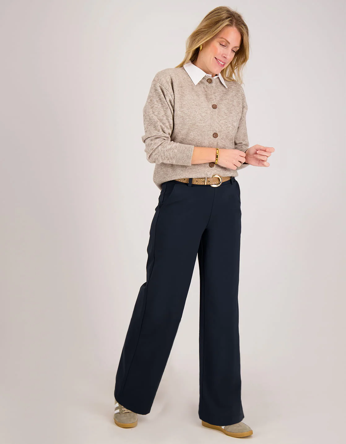 Pant Lizzy Travel Brushed | Donkerblauw