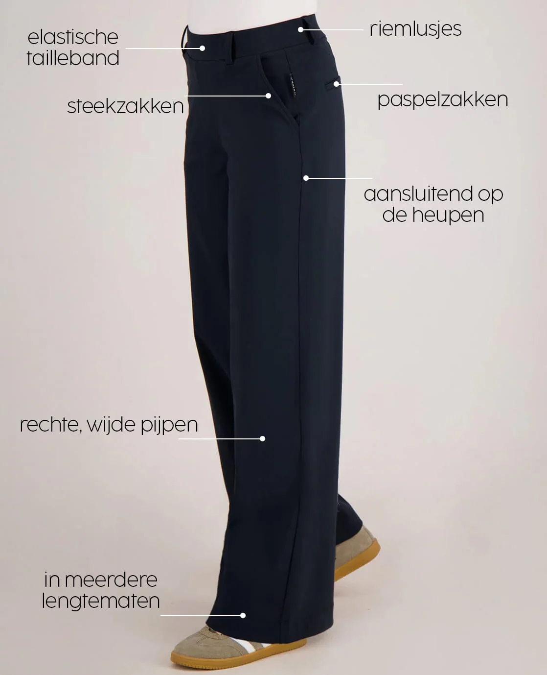 Pant Lizzy Travel Brushed | Donkerblauw - Image 2