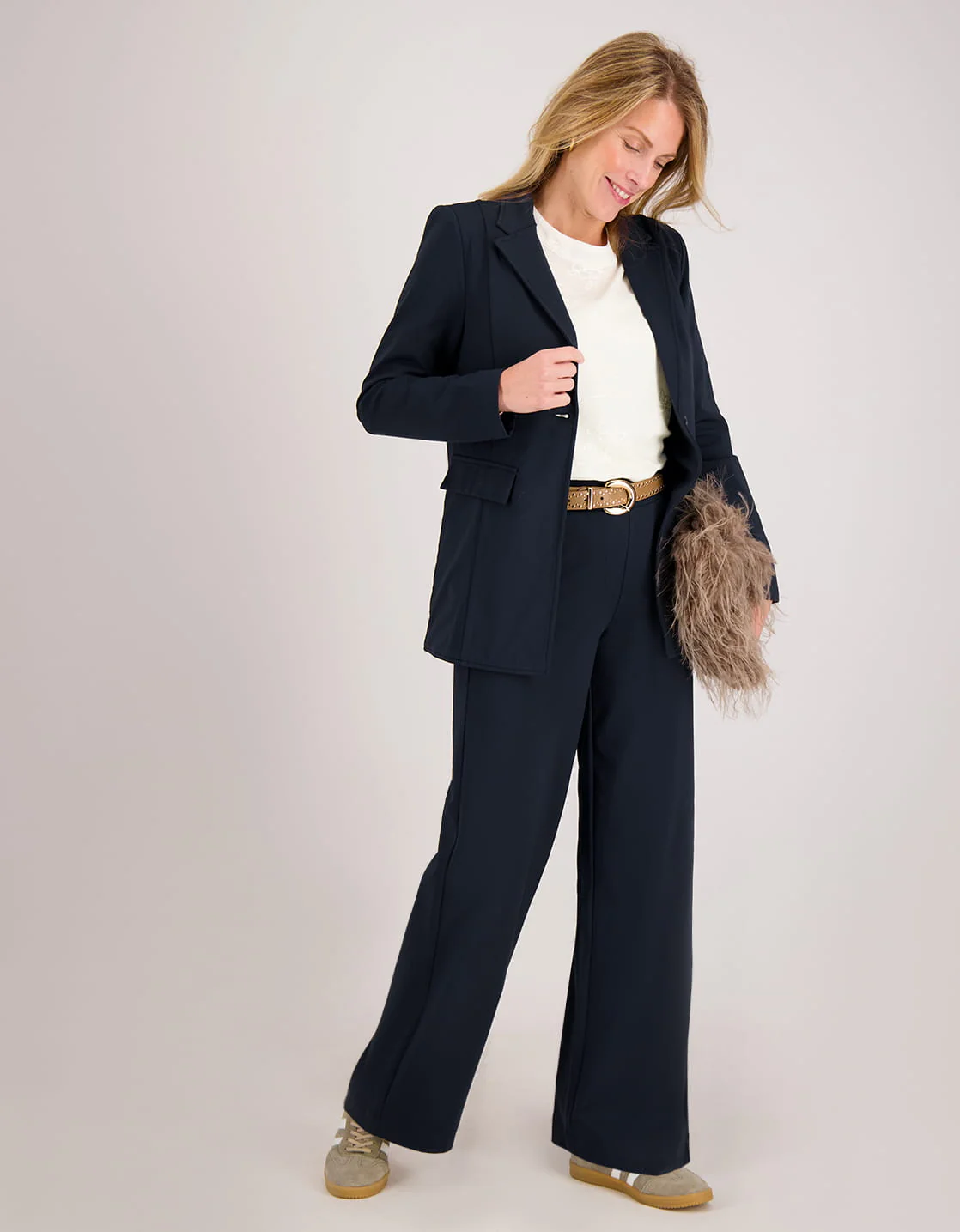 Pant Lizzy Travel Brushed | Donkerblauw - Image 6