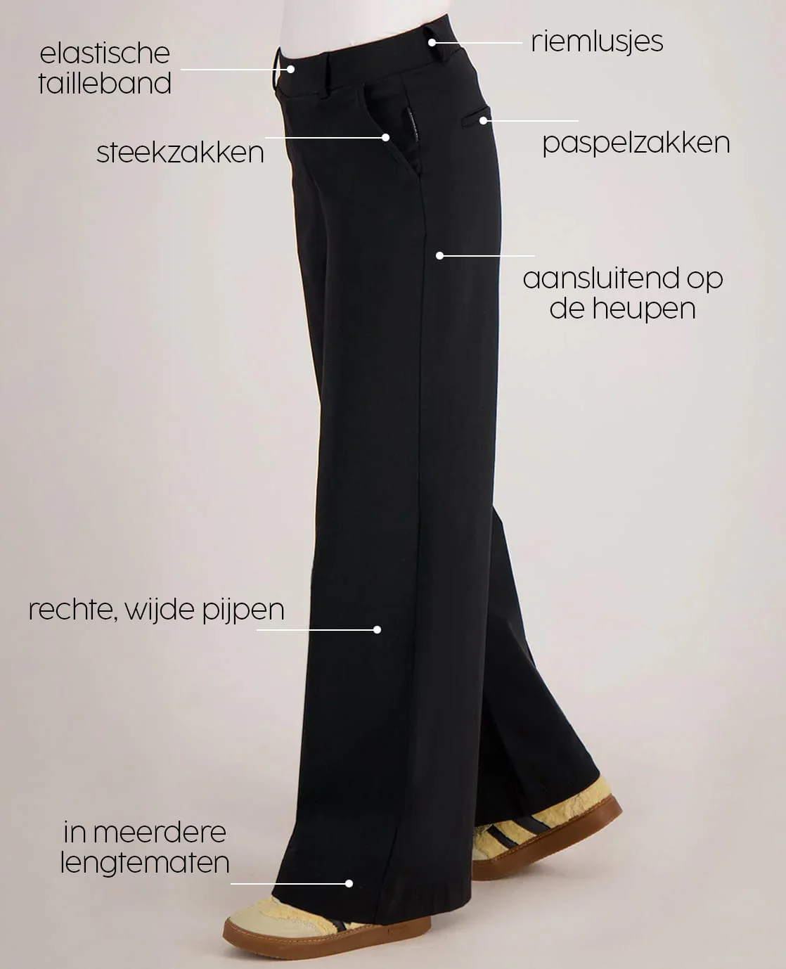 Pant Lizzy Travel Brushed | Zwart - Image 2