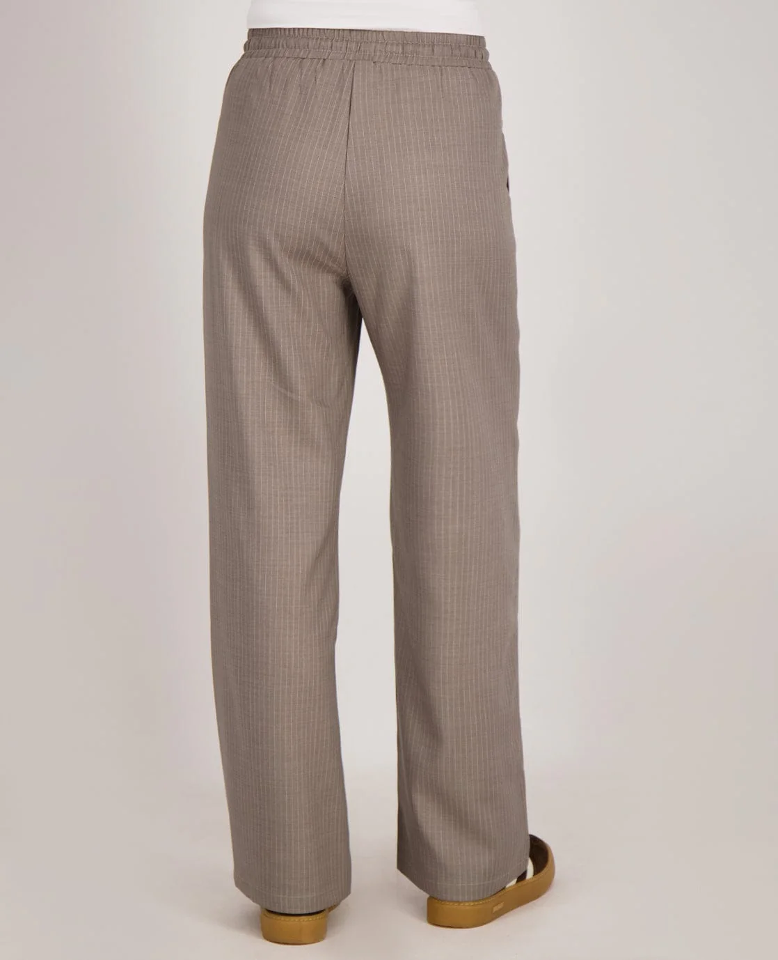 Pant Pinstripe Straight | Taupe/Wit - Image 5