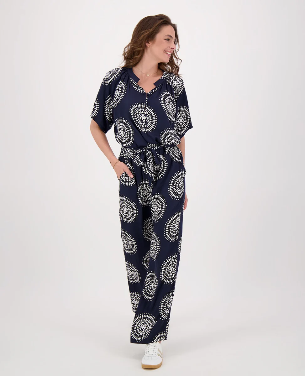 Pant Straight | Donkerblauw/Porselein wit - Image 6