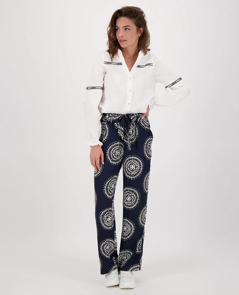Pant Straight | Donkerblauw/Porselein wit - Image 7
