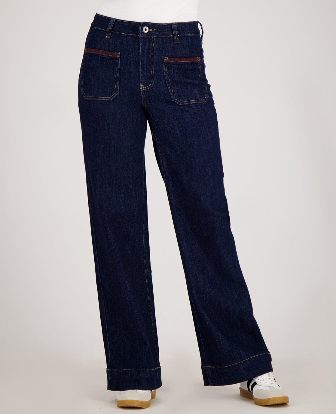 Pant Straight Stretch Denim | Dark Blue Denim - Image 3