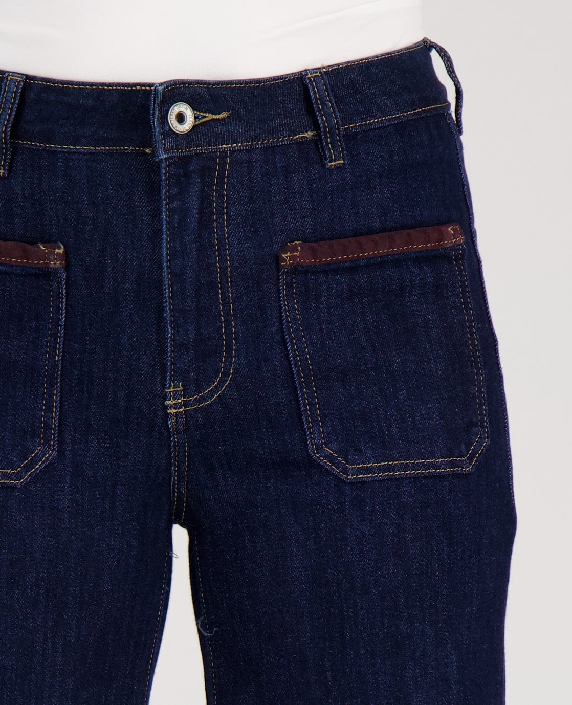 Pant Straight Stretch Denim | Dark Blue Denim - Image 4