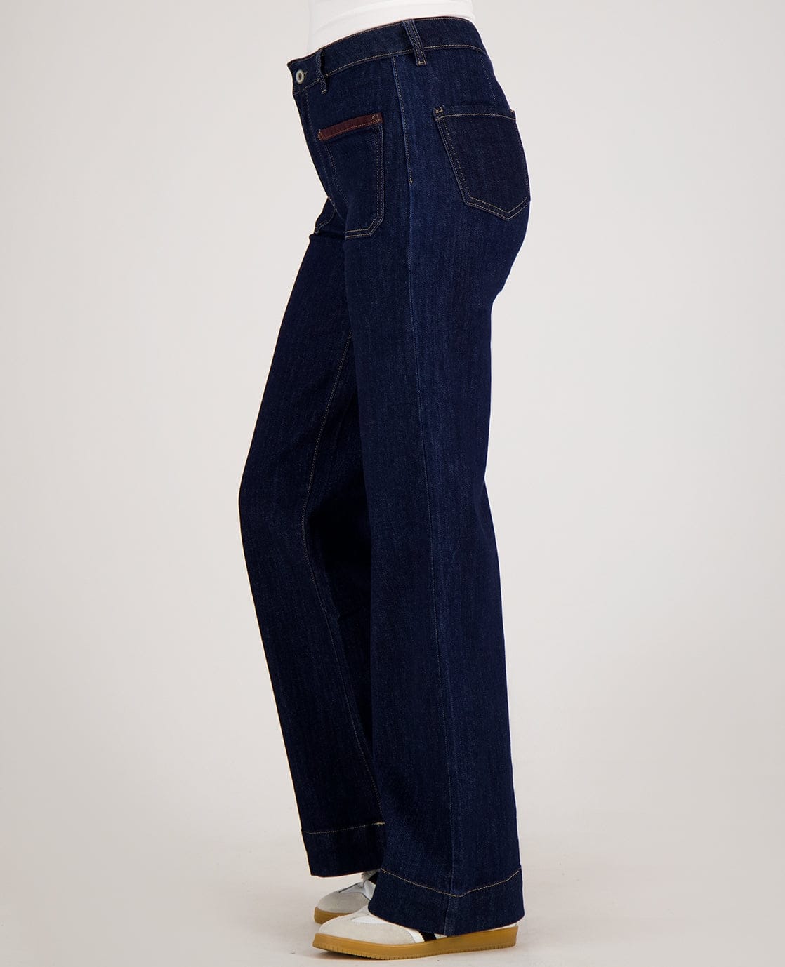 Pant Straight Stretch Denim | Dark Blue Denim - Image 5