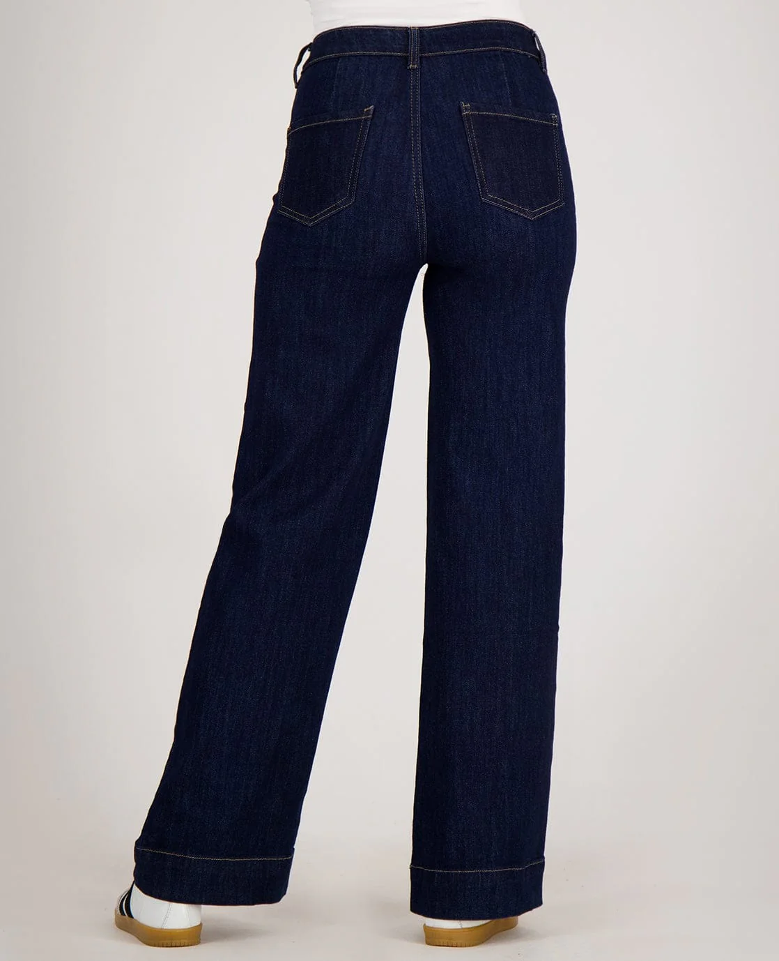 Pant Straight Stretch Denim | Dark Blue Denim - Image 7