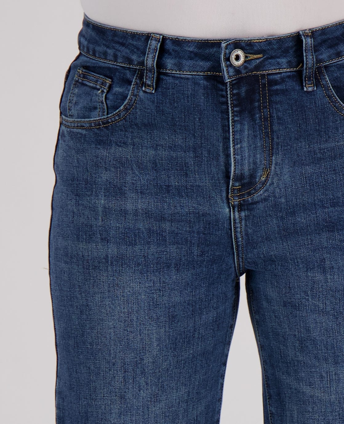 Pant Straight Stretch Denim | Dark Blue Denim - Image 3