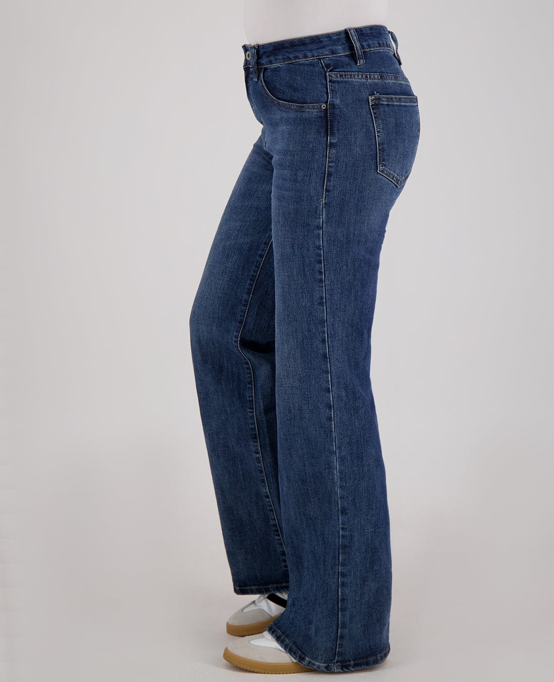 Pant Straight Stretch Denim | Dark Blue Denim - Image 7