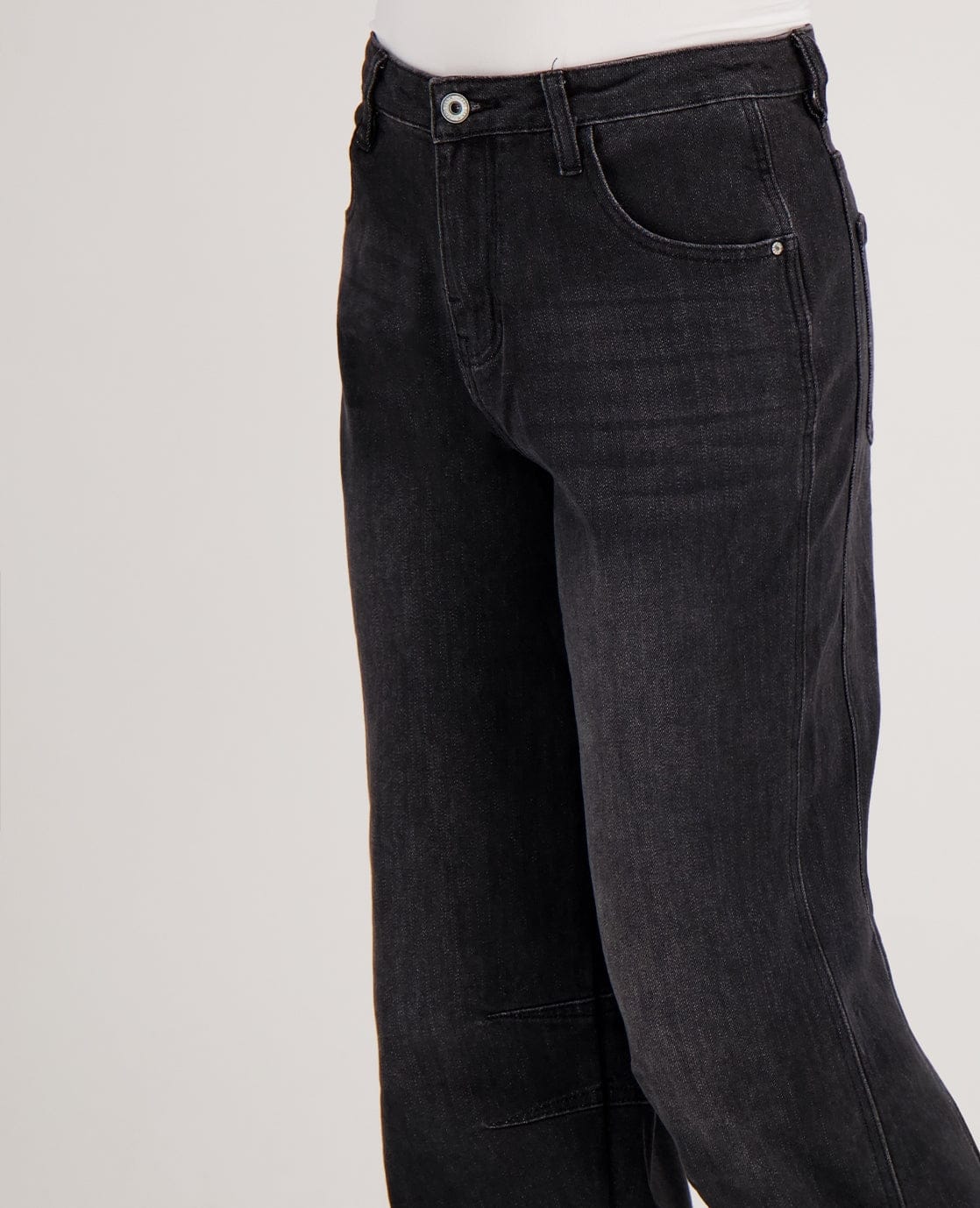 Pant Straight Stretch Denim | Dark Grey Denim - Image 4
