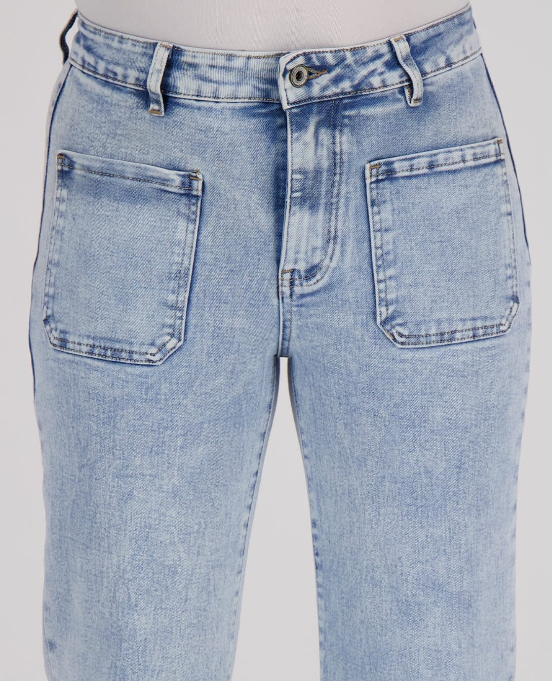 Pant Straight Stretch Denim | Light Blue Denim - Image 3