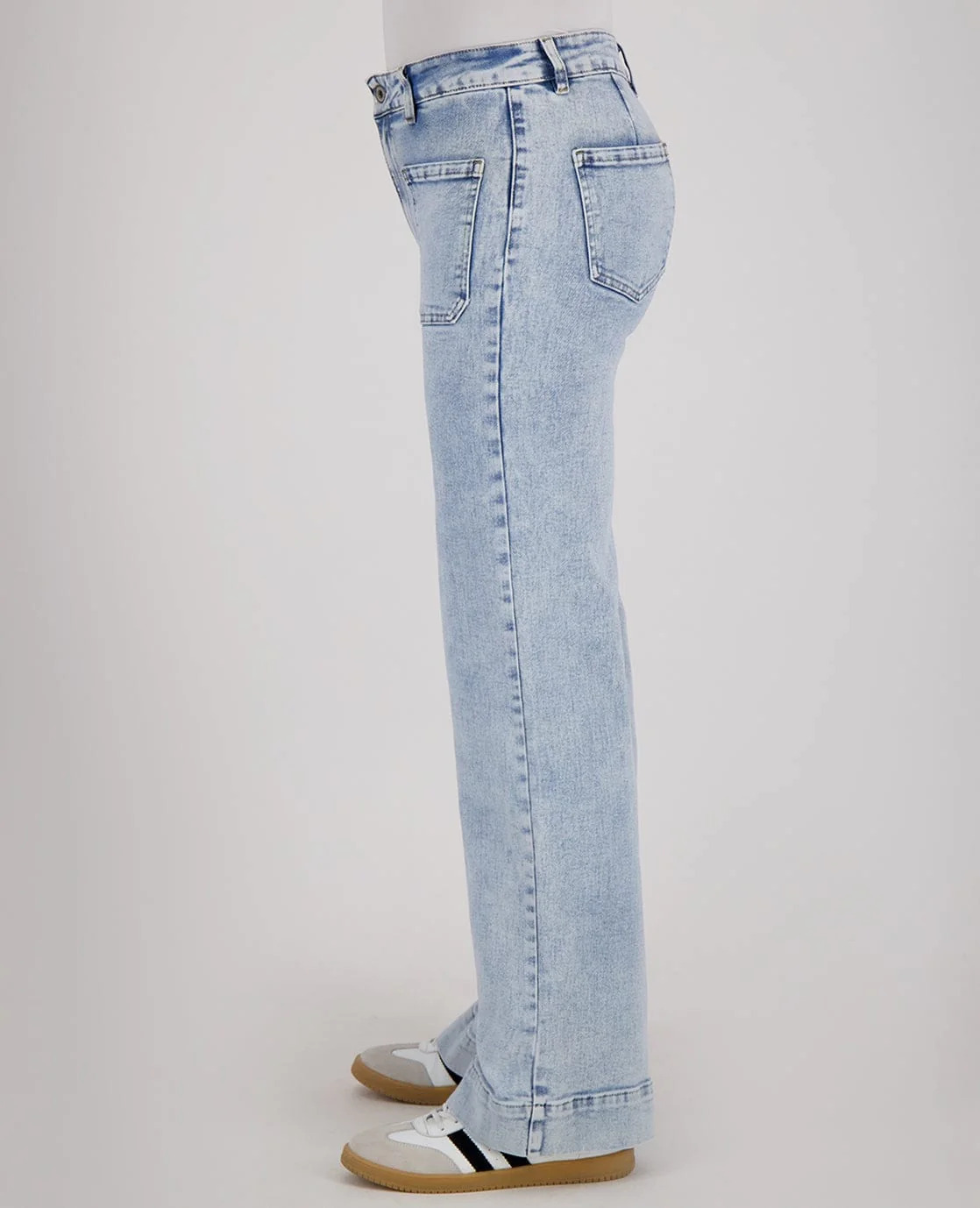 Pant Straight Stretch Denim | Light Blue Denim - Image 4