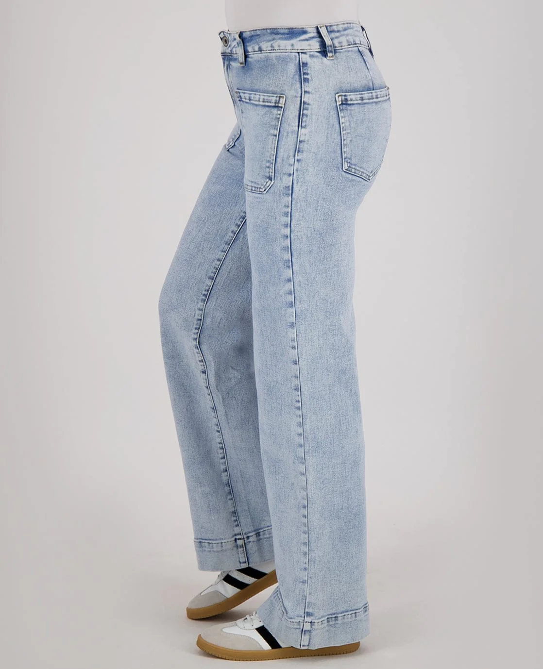 Pant Straight Stretch Denim | Light Blue Denim - Image 7