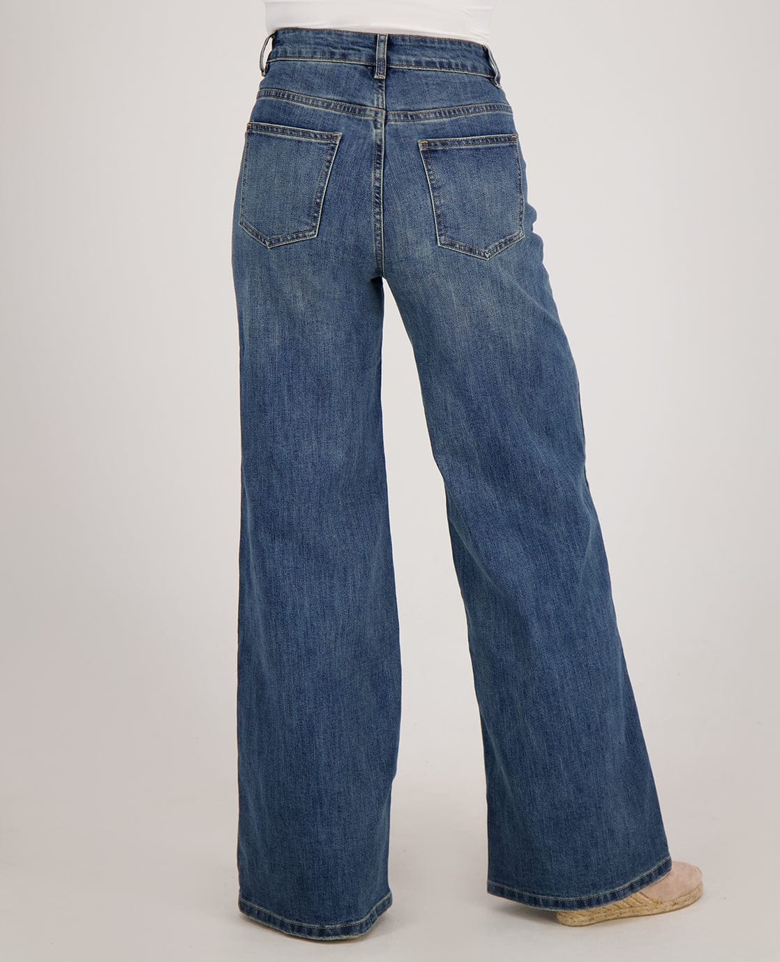 Pant Straight Stretch Denim | Medium Blue Denim - Image 6