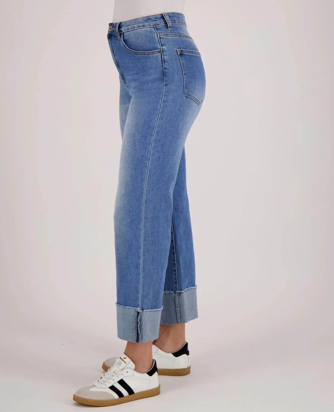 Pant Straight Superstretch Denim | Medium Blue Denim - Image 3
