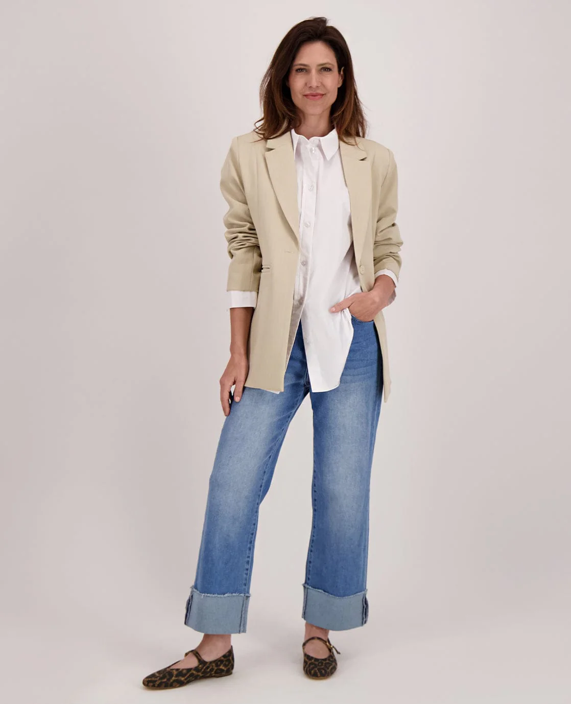 Pant Straight Superstretch Denim | Medium Blue Denim - Image 5