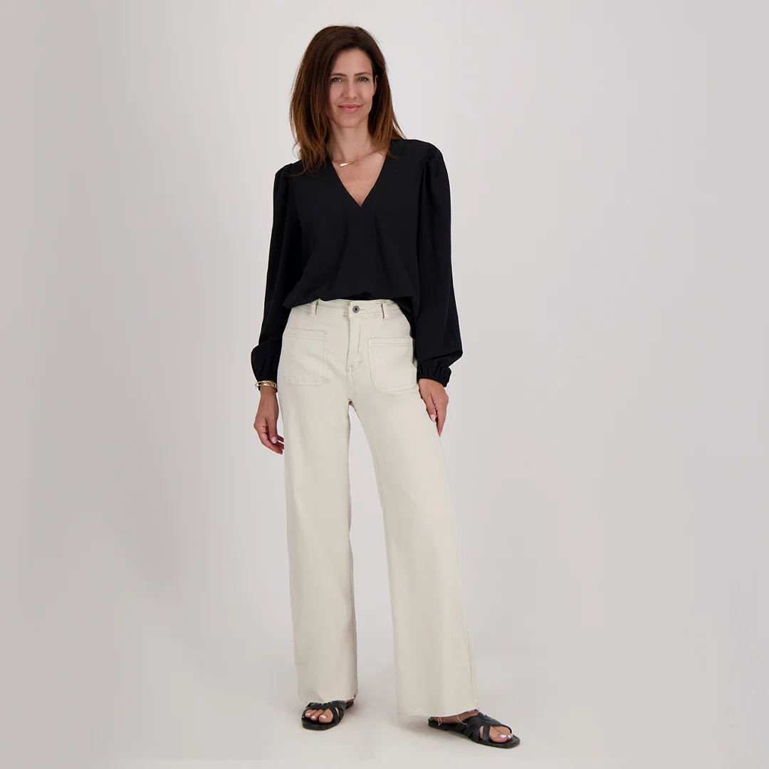 Pant Straight Superstretch Denim | Zand