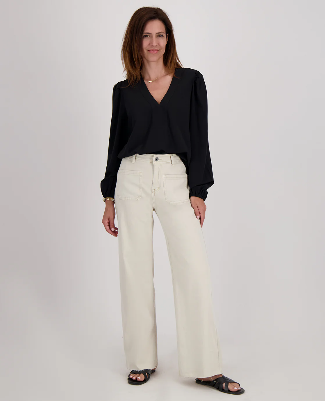 Pant Straight Superstretch Denim | Zand - Image 2