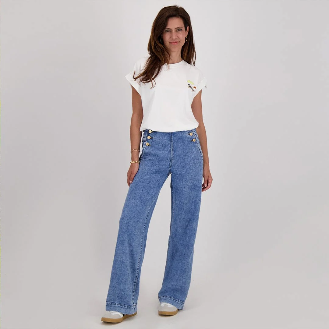Pant Stretch Denim | Medium Denim Blue - Image 8