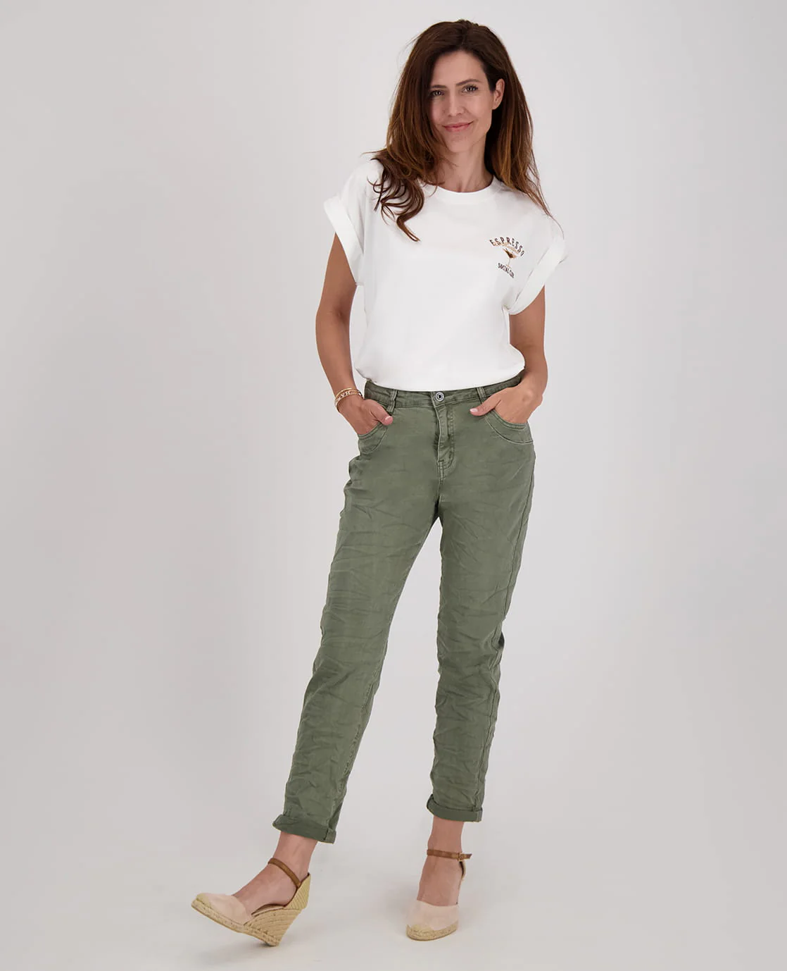 Pant Superstretch Crincle Denim | Army Green - Image 2
