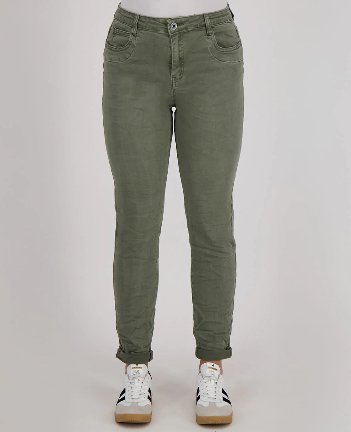 Pant Superstretch Crincle Denim | Army Green - Image 3
