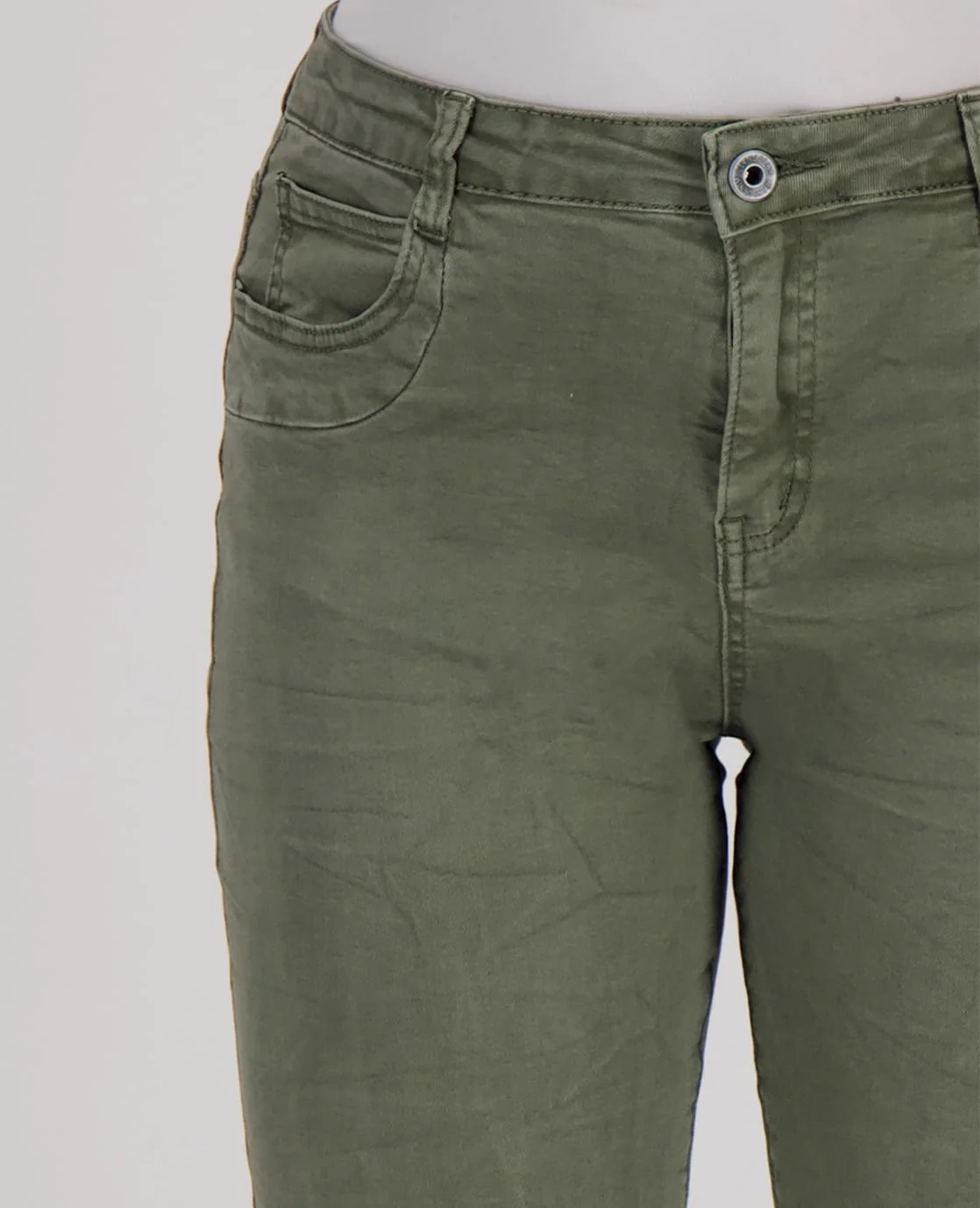 Pant Superstretch Crincle Denim | Army Green - Image 4