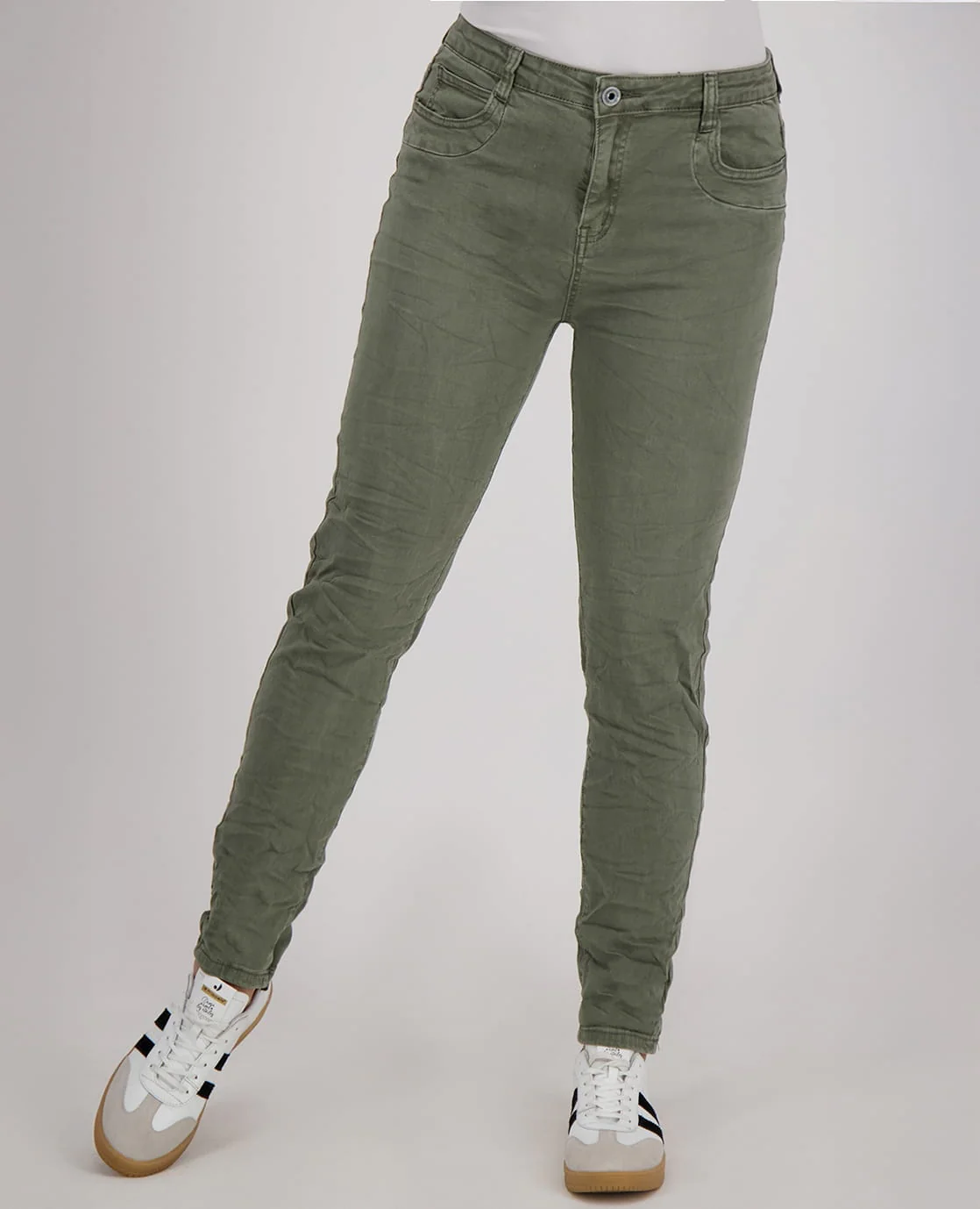Pant Superstretch Crincle Denim | Army Green - Image 5
