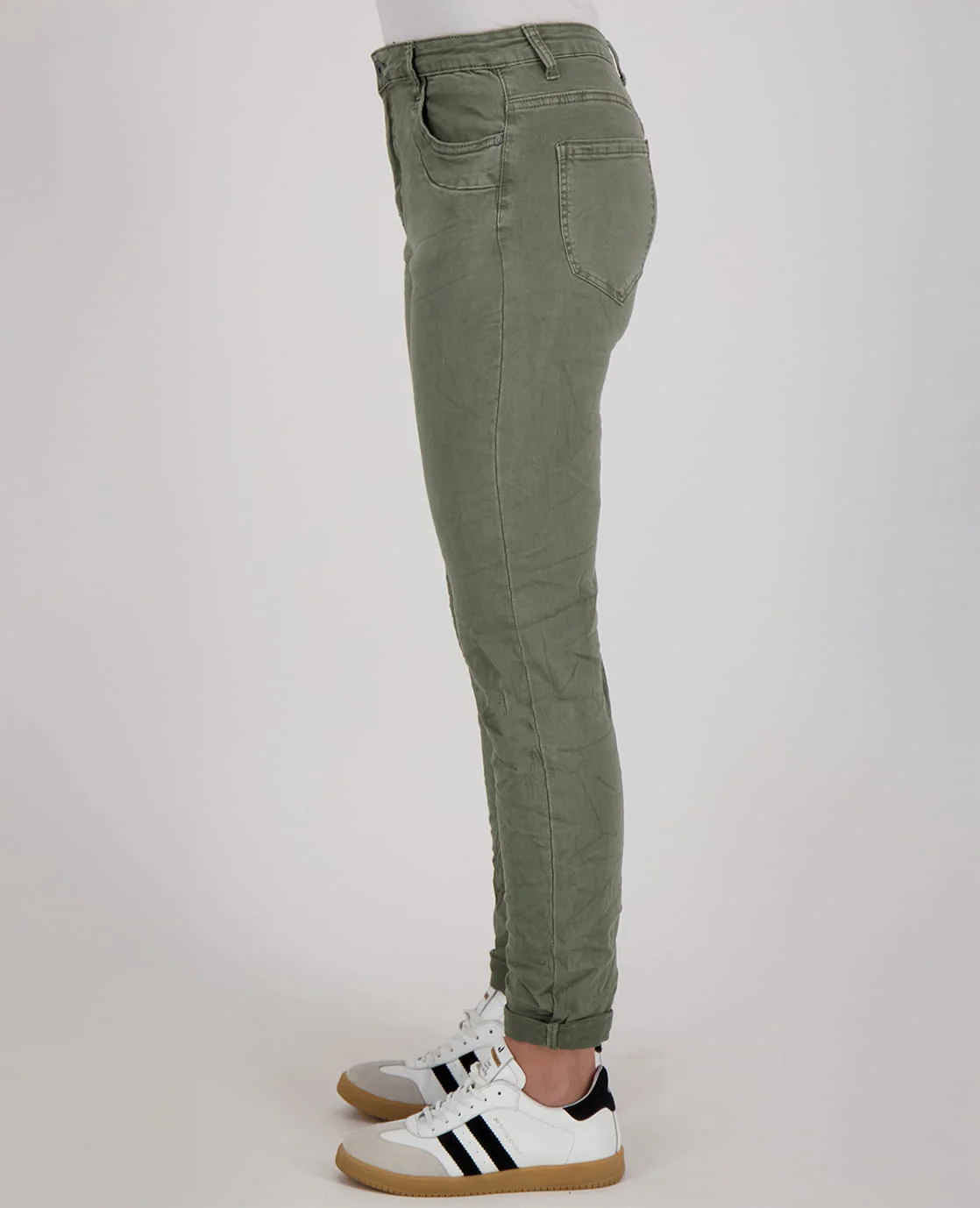 Pant Superstretch Crincle Denim | Army Green - Image 6