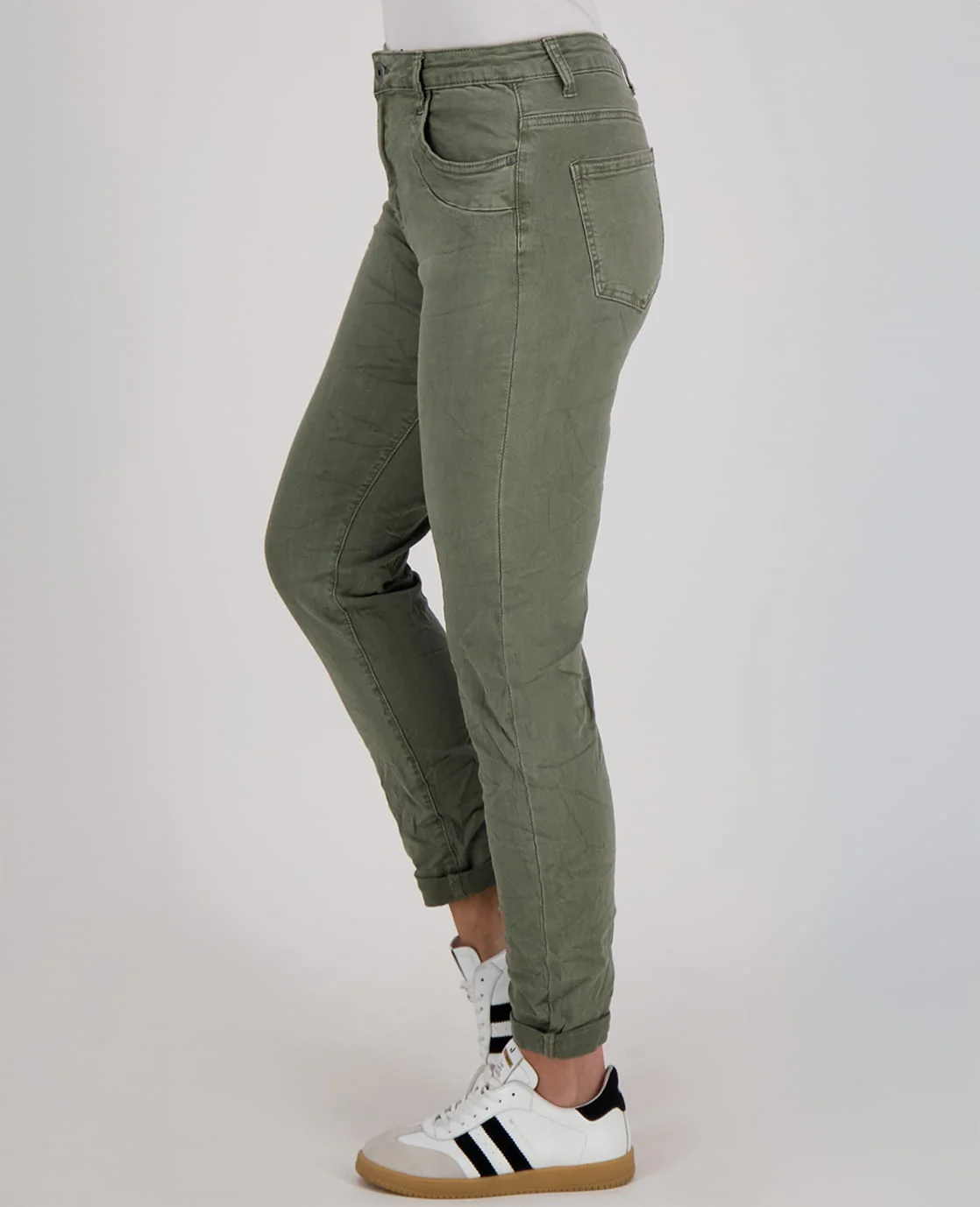 Pant Superstretch Crincle Denim | Army Green - Image 9